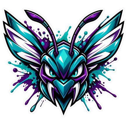 Hornets Paint Splash Head - Charlotte Hornets NBA Sticker - waterproof vinyl decal