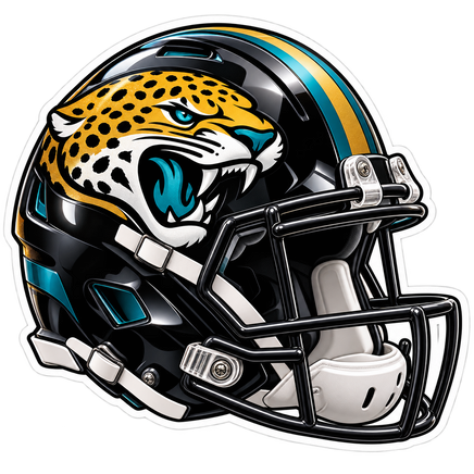 Jaguars Black Helmet - Jacksonville Jaguars NFL Sticker - waterproof vinyl decal