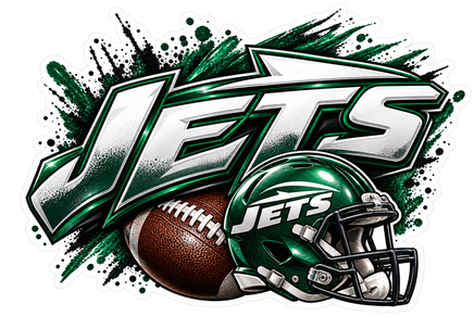 Jets Chrome Splash Wordmark - New York Jets NFL Sticker - waterproof vinyl decal