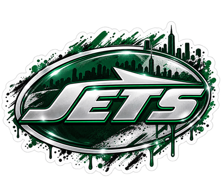 Jets Drip Skyline Oval - New York Jets NFL Sticker - waterproof vinyl decal
