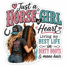 Just a horse girl at heart, living my best life in dirty boots and mane hair sticker