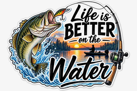Life is better on the water bass fishing sticker