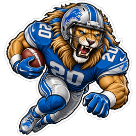 Lion Running Back #20 - Detroit Lions NFL Sticker - waterproof vinyl decal