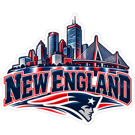 Boston Skyline - New England Patriots NFL Sticker - waterproof vinyl decal