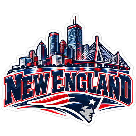 Boston Skyline - New England Patriots NFL Sticker - waterproof vinyl decal