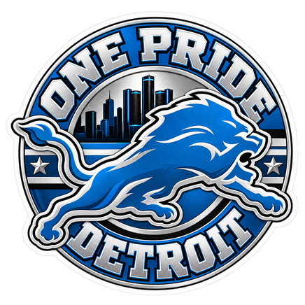 One Pride Detroit - Detroit Lions NFL Sticker - waterproof vinyl decal