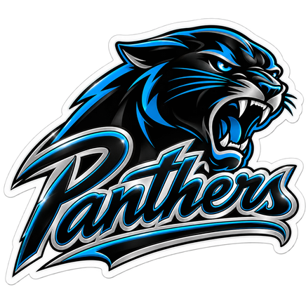 Panthers Chrome Script - Carolina Panthers NFL Sticker - waterproof vinyl decal