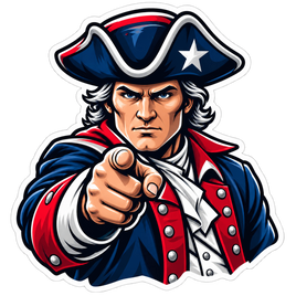 Patriot Minuteman Pointing - New England Patriots NFL Sticker - waterproof vinyl decal