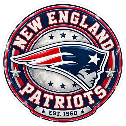 Est. 1960 Badge - New England Patriots NFL Sticker - waterproof vinyl decal