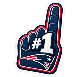 #1 Foam Finger - New England Patriots NFL Sticker - waterproof vinyl decal