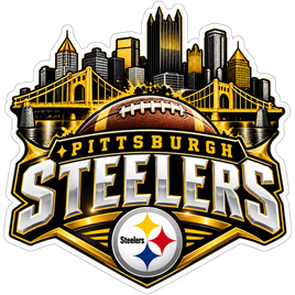 Pittsburgh Steelers Skyline Bridges - Pittsburgh Steelers NFL Sticker - waterproof vinyl decal