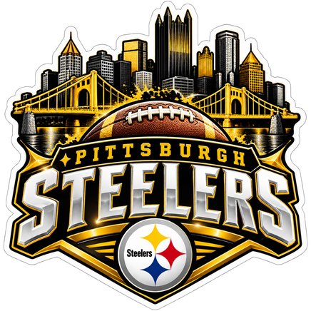 Pittsburgh Steelers Skyline Bridges - Pittsburgh Steelers NFL Sticker - waterproof vinyl decal