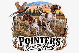Pointer bird dogs with pheasants, Pointers born to hunt sticker