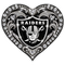 Raiders Diamond Heart - Las Vegas Raiders NFL Sticker - waterproof vinyl decal