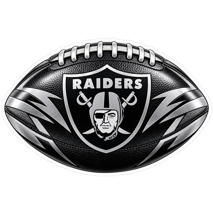 Raiders Silver and Black Football - Las Vegas Raiders NFL Sticker - waterproof vinyl decal
