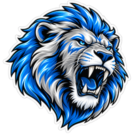 Roaring Blue Lion - Detroit Lions NFL Sticker - waterproof vinyl decal