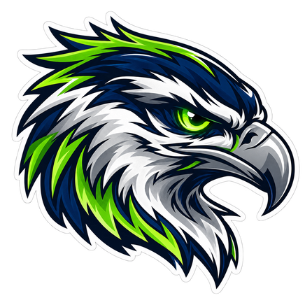 Seahawk Head - Seattle Seahawks NFL Sticker - waterproof vinyl decal