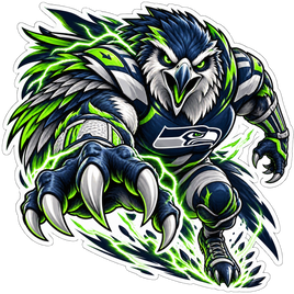 Charging Seahawk - Seattle Seahawks NFL Sticker - waterproof vinyl decal
