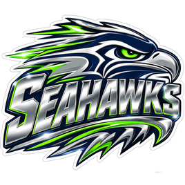 Seahawks Chrome Wordmark - Seattle Seahawks NFL Sticker - waterproof vinyl decal