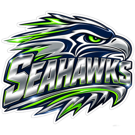 Seahawks Chrome Wordmark - Seattle Seahawks NFL Sticker - waterproof vinyl decal