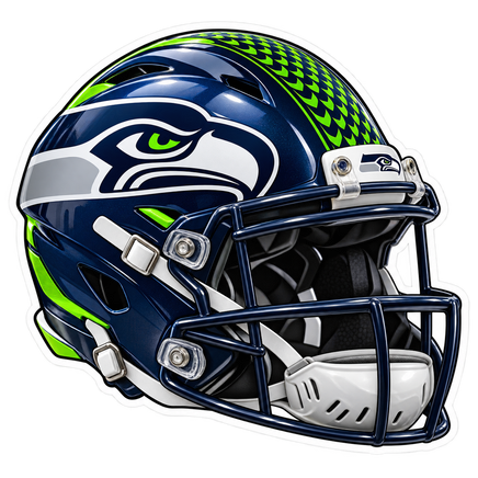 Seahawks Navy Feather Helmet - Seattle Seahawks NFL Sticker - waterproof vinyl decal