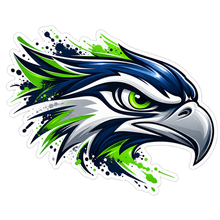 Seahawks Paint Splash Head - Seattle Seahawks NFL Sticker - waterproof vinyl decal