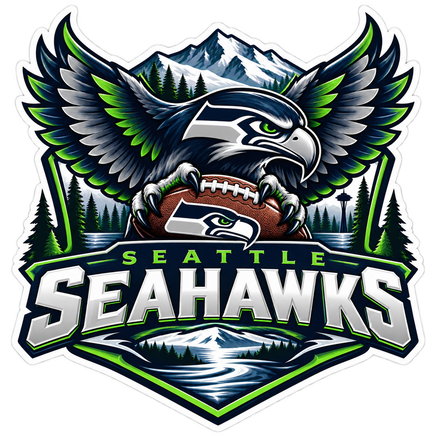 Seattle Seahawks Mountain Crest - Seattle Seahawks NFL Sticker - waterproof vinyl decal