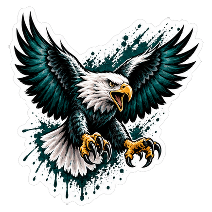 Soaring Eagle Splash - Philadelphia Eagles NFL Sticker - waterproof vinyl decal