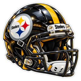 Steelers Black Helmet - Pittsburgh Steelers NFL Sticker - waterproof vinyl decal