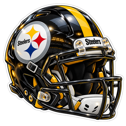 Steelers Black Helmet - Pittsburgh Steelers NFL Sticker - waterproof vinyl decal