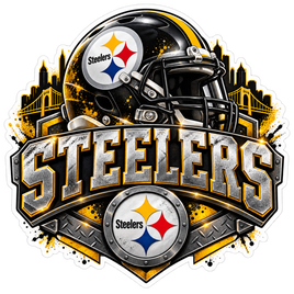 Steelers Diamond Plate Helmet - Pittsburgh Steelers NFL Sticker - waterproof vinyl decal