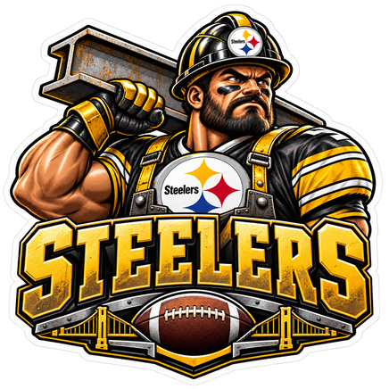 Steelers Steelworker - Pittsburgh Steelers NFL Sticker - waterproof vinyl decal