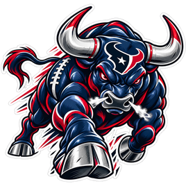 Charging Bull - Houston Texans NFL Sticker - waterproof vinyl decal