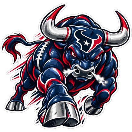 Charging Bull - Houston Texans NFL Sticker - waterproof vinyl decal