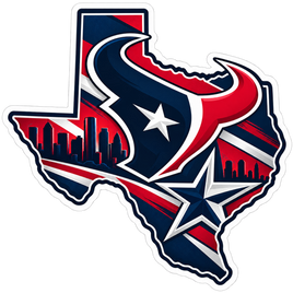 Texas State Logo - Houston Texans NFL Sticker - waterproof vinyl decal