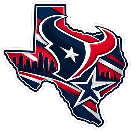 Texas State Logo - Houston Texans NFL Sticker - waterproof vinyl decal