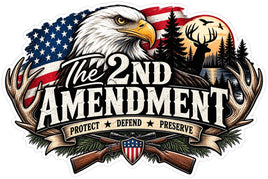 The 2nd Amendment protect defend preserve sticker with eagle and American flag