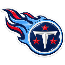 Titans Flaming T Logo - Tennessee Titans NFL Sticker - waterproof vinyl decal