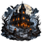 Victorian Haunted Mansion - Halloween Sticker - waterproof vinyl decal