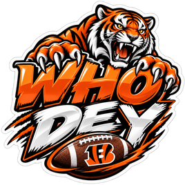 Who Dey Tiger - Cincinnati Bengals NFL Sticker - waterproof vinyl decal