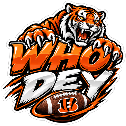 Who Dey Tiger - Cincinnati Bengals NFL Sticker - waterproof vinyl decal