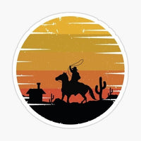 
              Ranch Cowboy in Sunset - Yellowstone - Sticker
            