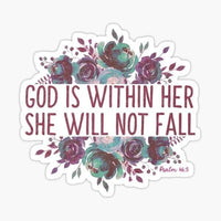 
              God is with Her She will Not Fall - Sticker Apple
            