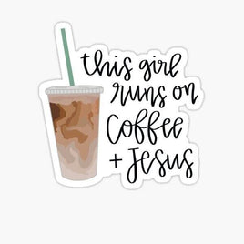 Jesus and Coffee - Sticker Apple