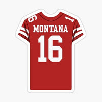 
              Joe Montana #16 Jersey - San Francisco 49er's - Sticker Apple
            