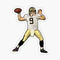 
              Dreeew #9 Looking to Pass - New Orleans Saints - Sticker Apple
            