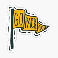 
              Go Pack Go Flag - Green Bay Packers - NFL Football - Sports Decal - Sticker
            