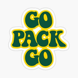 Go Pack Go Green and Yellow - Green Bay Packers - NFL Football - Decal - Sticker