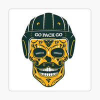 
              Skull Cheese Head - Green Bay Packers - NFL Football - Sports Decal - Sticker
            