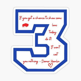 DAMAR HAMLIN 3 - Buffalo Bills - NFL Football - Sports Decal - Sticker